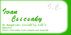 ivan csicsaky business card